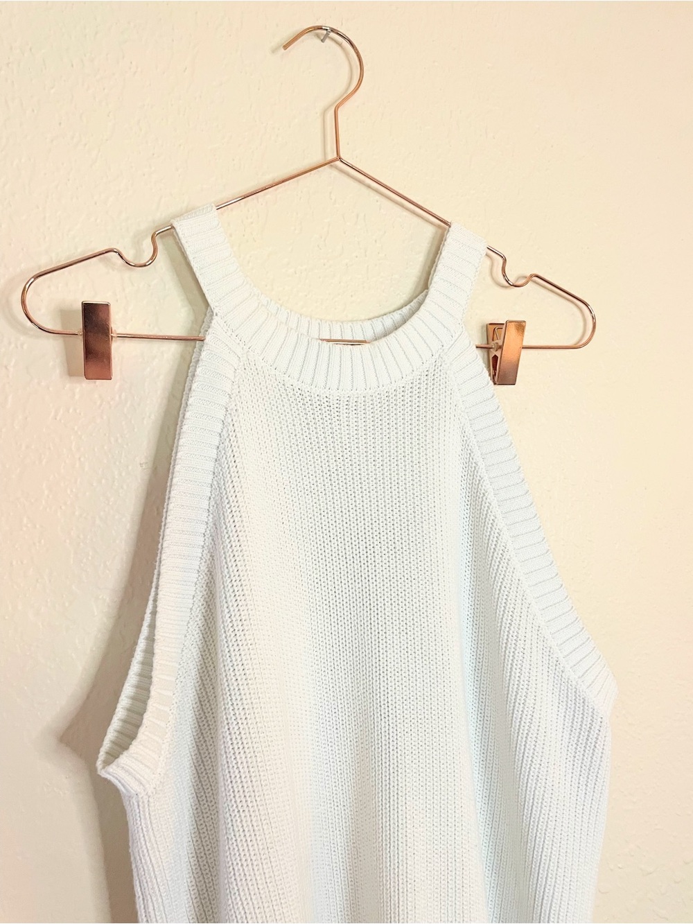 Old Navy Shaker Knit Halter Sweater Tank XL Calla Lily - Picture 3 of 9